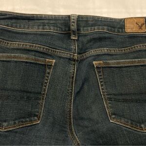 American Eagle Outfitters Dark Blue Denim Jeans with Contrast Stitching